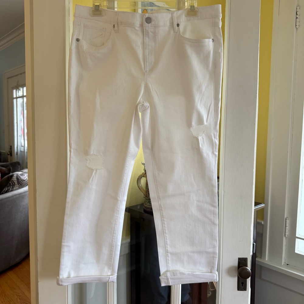 LOFT Skinny Crop Jeans in White - size 16 NWT!